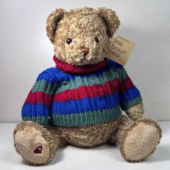 Vintage Gund Little Brown Bear Plush Stuffed Animal Sweater Limited Edition 2002 - Picture 1 of 9